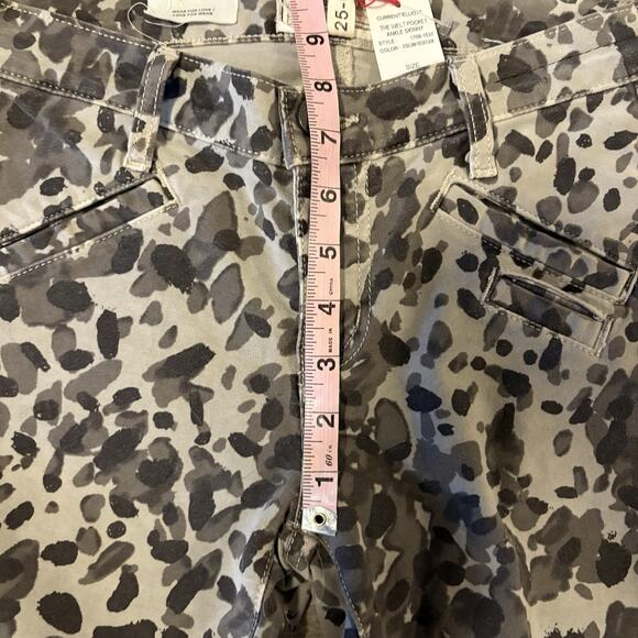 NWT Current/Elliott Jeans Gray Leopard Print Ankle Skinny Women 25 Stretch Denim - Picture 5 of 10